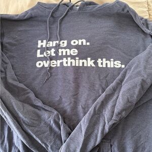 Redbubble Women's Sweater - Blue with White Text